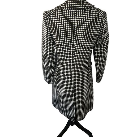 Max Edition Classic Black‎ And White Polka Dot Long Line Coat Jacket | Size 4 - Picture 6 of 15